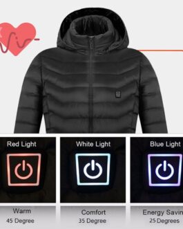 New Heated Jacket Coat USB Electric Jacket Cotton Coat Heater Thermal Clothing Heating Vest Men’s Clothes Winter