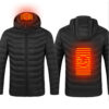 New Heated Jacket Coat USB Electric Jacket Cotton Coat Heater Thermal Clothing Heating Vest Men's Clothes Winter - Black Zone2, 6XL