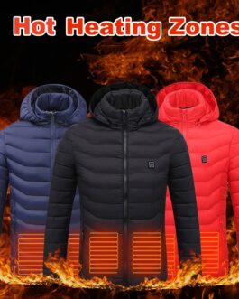 New Heated Jacket Coat USB Electric Jacket Cotton Coat Heater Thermal Clothing Heating Vest Men’s Clothes Winter