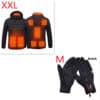 New Heated Jacket Coat USB Electric Jacket Cotton Coat Heater Thermal Clothing Heating Vest Men's Clothes Winter - Black Zone8 Set, 2XL