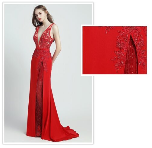 Lace Beaded Toast Dress Temperament Long Style - Image 4