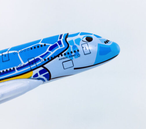 Airbus A380 toy with blue turtle design