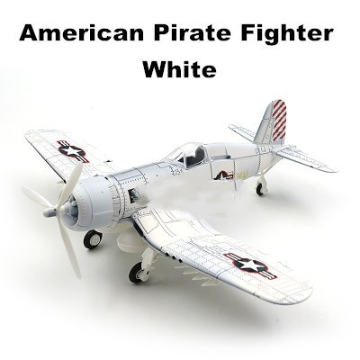 White model airplane, American pirate fighter.