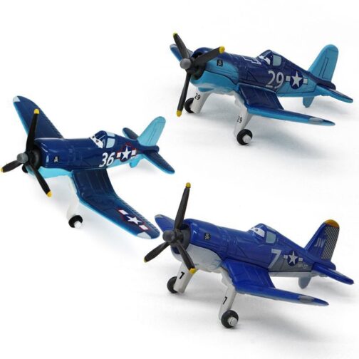 Blue toy fighter planes with star emblems.