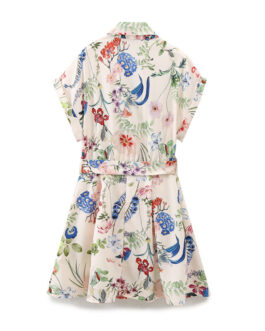 Floral Printed Silk Satin Texture Dress