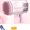Bubble Gun Rocket 69 Holes Soap Bubbles Machine Gun Shape Automatic Blower With Light Toys For Kids Pomperos - 69holes pink