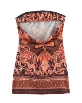 Printed Tube Top Short Type Hip Skirt
