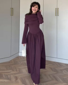 Women’s Pleated Elegant High-grade Slim Fit Dress