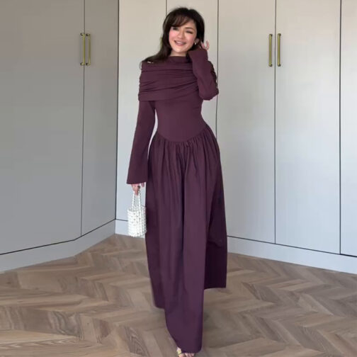 Women's Pleated Elegant High-grade Slim Fit Dress