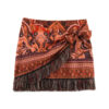 Tassel Decorative Printing Package Hip Skirt - Picture Color, L