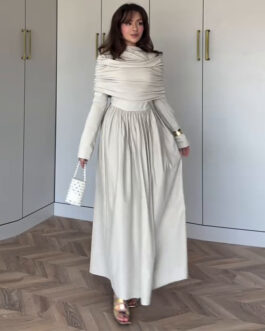 Women’s Pleated Elegant High-grade Slim Fit Dress