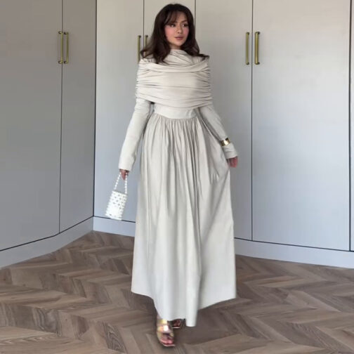 Women's Pleated Elegant High-grade Slim Fit Dress - Image 2