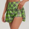 Women's Printed Polka Dot Sports Casual Culotte - Yellow green, XL