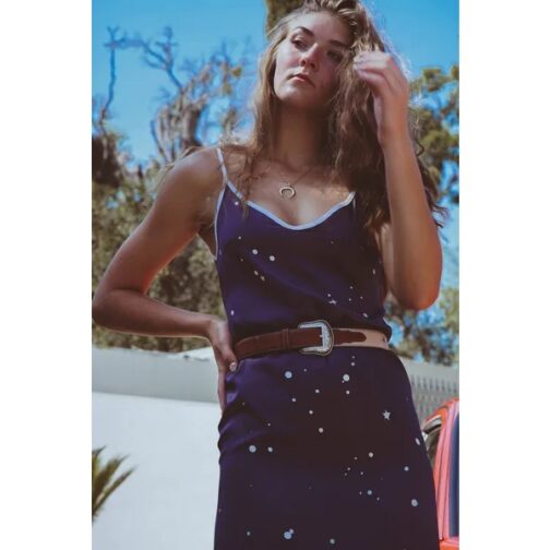 Andromeda Silk Dress In Twilight - Image 3