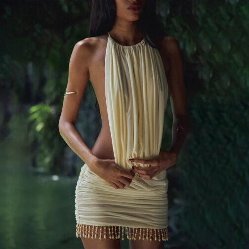 Sexy Backless Solid Color Slim Fit Short Hip-hugger Dress - Image 3