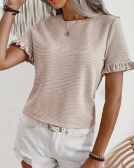 Round Neck Knitted Summer Short Sleeve