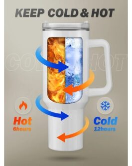 40 OZ Sublimation Blanks Tumblers With Handle Straw And Lid – Perfect For Custom Designs And Personalized Gifts, Suitable For Tumbler Heat Press And Sublimation Oven Printing