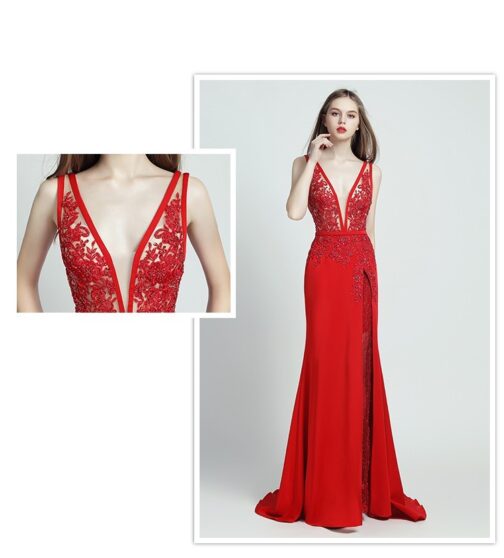 Lace Beaded Toast Dress Temperament Long Style - Image 3