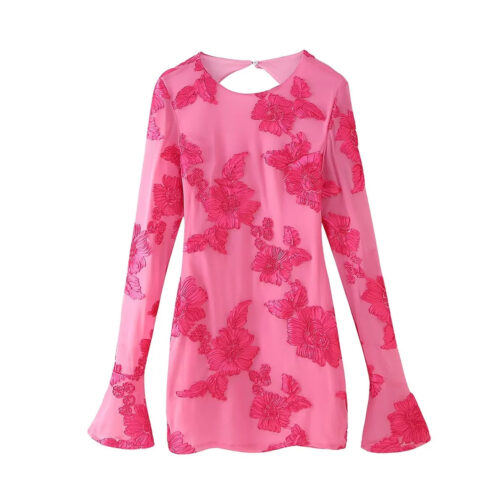 Women's Embroidered Sleeveless Straight Holiday Dress - Image 6