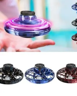 Mini Fingertip Gyro Interactive Decompression Toy Drone LED UFO Type Flying Helicopter Spinner Toy Kids