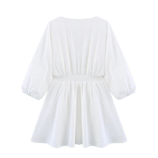 Fashion Hollowed-out Embroidery Mini Dress - Image 6