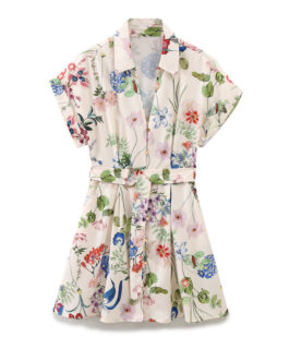 Floral Printed Silk Satin Texture Dress