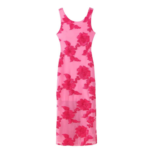 Women's Embroidered Sleeveless Straight Holiday Dress - Image 8