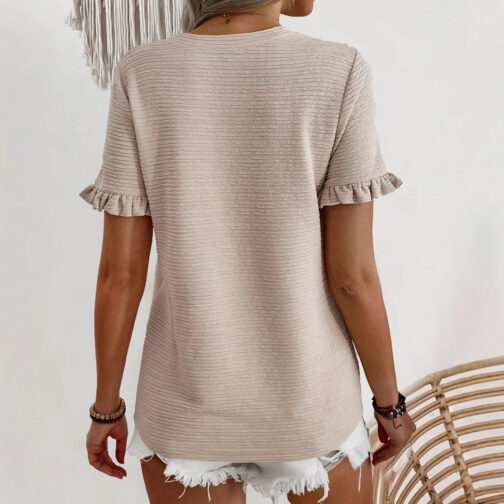 Round Neck Knitted Summer Short Sleeve - Image 5