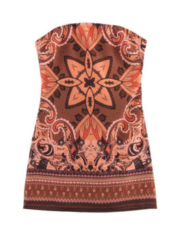 Printed Tube Top Short Type Hip Skirt