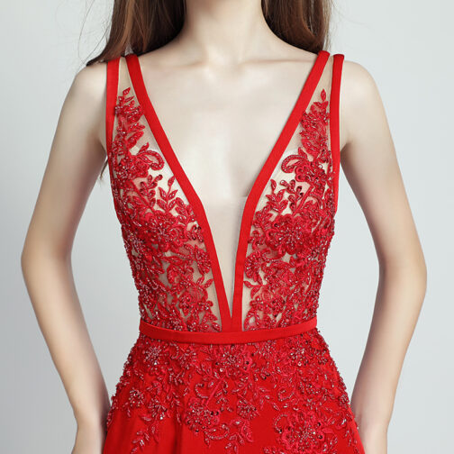 Lace Beaded Toast Dress Temperament Long Style - Image 2