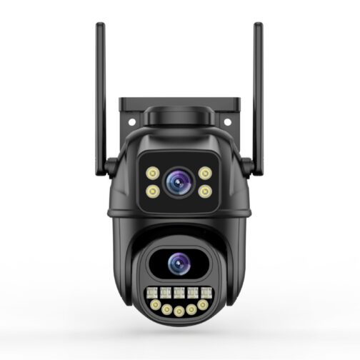 Wireless security camera with night vision feature.