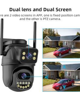 Dual screen wireless 360 degree mobile remote outdoor WiFi camera monitoring